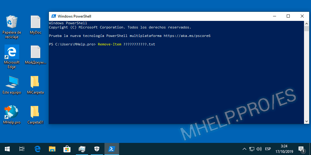 PowerShell no muestra ruso (Windows 10)