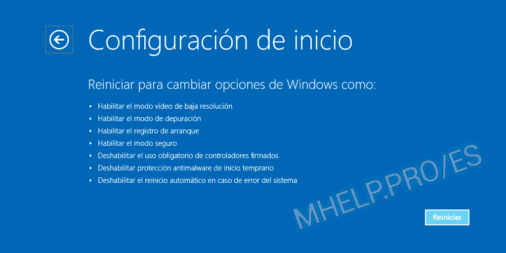 Windows 10 Configuración de inicio