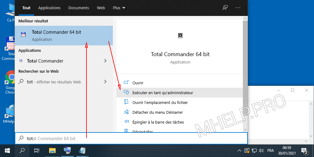 Utilisez Windows 10 Search pour exécuter le programme avec tous les droits d'administrateur