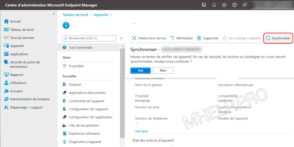 Application de la politique Microsoft Intune lors de l'utilisation de Microsoft Endpoint Manager