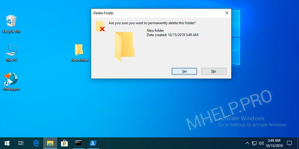 how to permanently delete file (folder) in windows