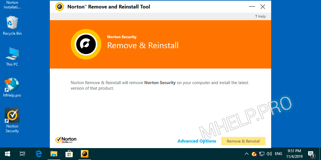 uninstall norton safe search