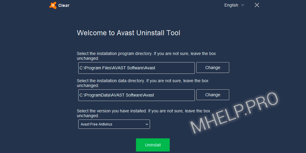 Complete remove Avast antivirus (avastclear)