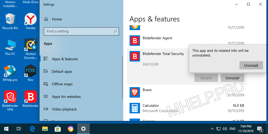 bitdefender uninstall tool for windows 10