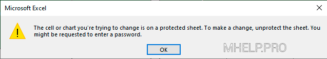 How to Unprotect Excel Sheet: The cell or chart you`re trying to change is on a protected sheet.