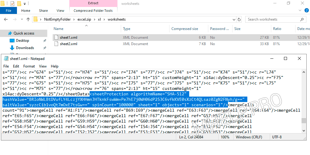 Removing protection from Microsoft Excel sheet