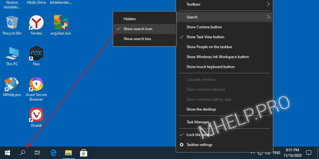 How To Show, Hide and Resize the Search panel in Windows 10