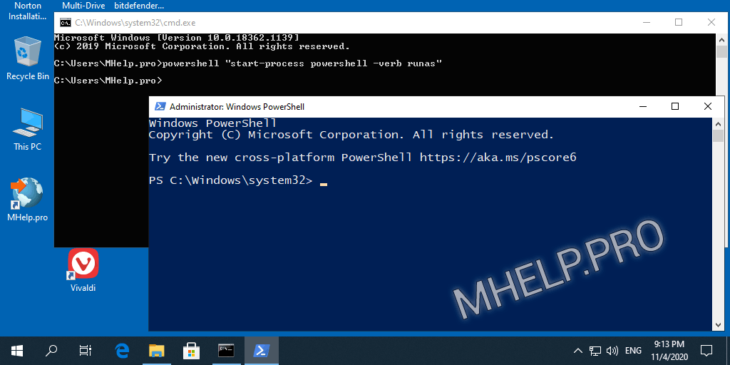 How to Run PowerShell as Administrator via Command prompt