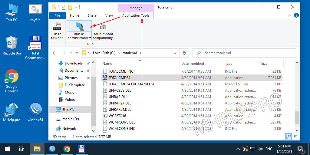 Run programs using the Windows Explorer Ribbon with administrator rights